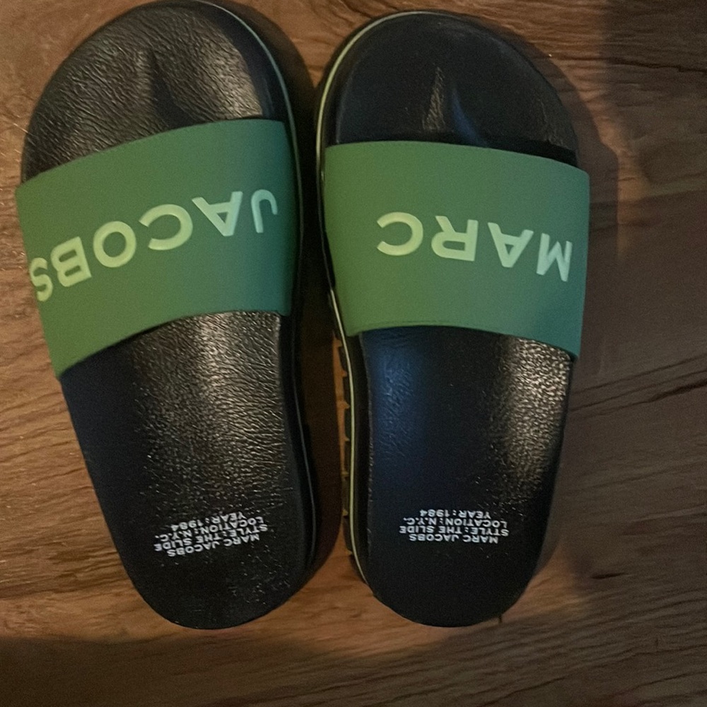 Green & Black Marc Jacobs slides